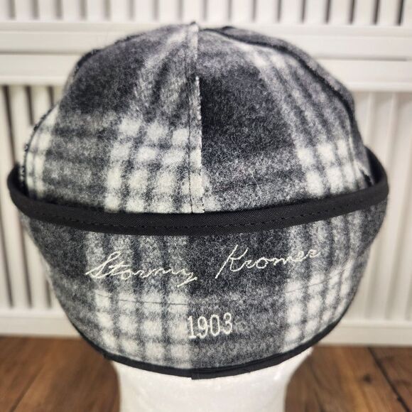 VTG Stormy Kromer Wool Hat Cap Fitted 6 7/8 Gray Plaid Made in USA Mens Outdoors - Picture 4 of 11